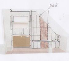 Vue de face de la salle de bain