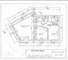 Voici le plan de notre maison (le rez de jardin)