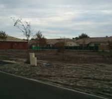 Les lampadaires en places, deux sur la face de mon terrain.