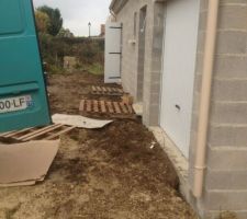 Fossé rebouché par le terrassier