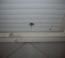 Colle a carrelage sur le volet roulant..quand c pas sur l'enduit c autre part