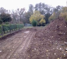 Vue de l'acc&egrave;s apr&egrave;s d&eacute;pose de la haie et du pin