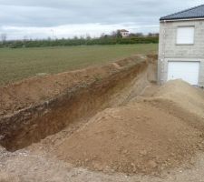 Préparation pour le mur de soutenement