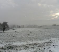 La vue du futur salon, sous la neige