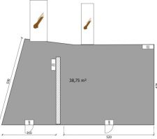 Plan de mon sous-sol en cave voutée.

constitué de 2 caves voutées communicantes en pierre d'une quarantaine de m2 au total (cf plan ci-dessous). Nous avons déjà  le chauffage, l?électricité et une chape de béton avec carrelage au sol.
Chaque cave a une ouverture sur l?extérieur sous forme de puits donnant sur la rue et un escalier qui remonte respectivement vers notre cuisine pour la petite cave et vers la cours intérieure de l'immeuble pour la grande cave. L'accès vers la cours intérieure a été bétonné et nous avons placé une grille d'aération en hauteur.