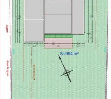 Plan de masse avec impantation de la maison (projet)