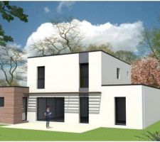 Vue 3D façade Sud (côté jardin)