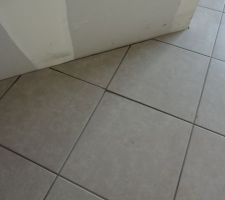 Gros d&eacute;calage de niveau entre 2 carreaux. C'est partout pareil dans la maison!!