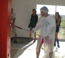 25072009 peinture mur chemin&eacute;e : tout un spectacle