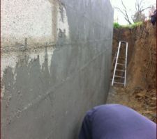 Application par nos soins du ciment hydrofuge ( 2 applications avec 24h de séchage entre 2)!