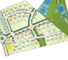 Zone Est du Bois Briand et notre terrain en jaune