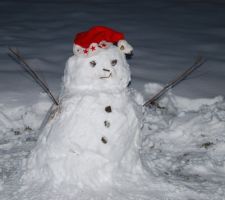 Notre 1er bonhomme de neige a Volstroff