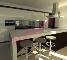 Rendu 3D de la future cuisine