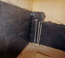 D&eacute;but du travail sur la fa&iuml;ence, wc du rdc