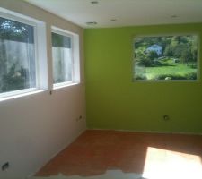 Profitons de cette magnifique vue avant ... l'arriv&eacute;e des maisons accoll&eacute;es :'(
En attendant, peintures aux m&ucirc;rs et primaire au sol !