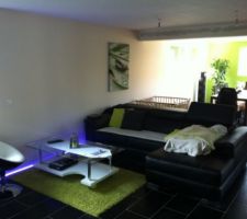 Partie salon ... oui je sais les spots ne sont toujours pas mis et la poutre toujours pas faite ...... remotivation :p