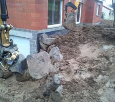 Enrochement en cours