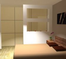 Idée pour séparation entre la chambre et le dressing.