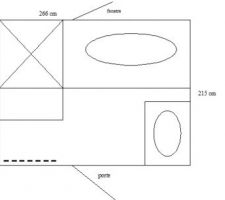 Voici un schéma approximatif de notre future salle de bain, modifiée