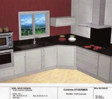 LA CUISINE. Les portes de placard sont en laqu&eacute; blanc. Je vous conseille le cuisiniste, il est adorable.