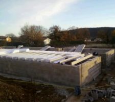 Mise en place du plancher sous la dalle