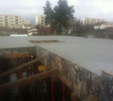 Coulage de la dalle de l'&eacute;tage ce jour