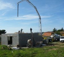 Préparation de la toupie à couler le béton de la dalle étage