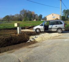 Acc&egrave;s chantier arrivant &agrave; 28cm du niveau de la route