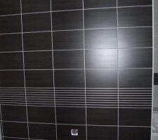 Faïence côté sèche serviette (entrée de la SDB à gauche)