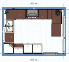 Vue de dessus de notre future cuisine