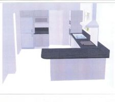 Plan cuisine vue direction du cellier