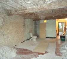 Déplâtrage du plafond chambre nord 1er