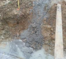 Mouais .... Genre l'endroit o&ugrave; va se trouver le drainage est une fosse &agrave; b&eacute;ton !