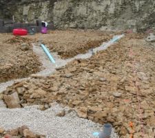 Mise en place des réseaux sous la maison
EU, tel, eau et elec