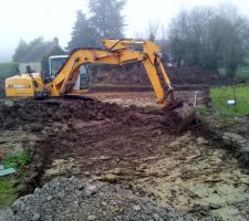 Decapage du terrain et création chemin accés
