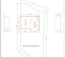 Plan de ma maison avant implantation de l'abris de jardin.