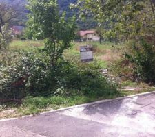 Voici notre petit bou de terrain encore en friche et sans le chemin d'acces !!