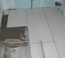 Carrelage salle de bains &eacute;tage carreaux de 40X80