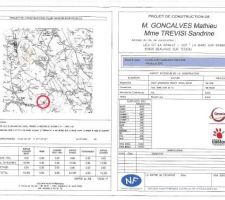 La page de garde des plans, avec la localisation du terrain.