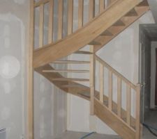 Escalier en bois exotique, très épuré je trouve !