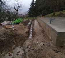 Drainage provisoire de la dalle.
