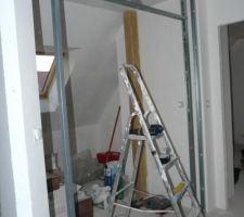 Cr&eacute;ation d'une cloison avec porte &agrave; galandage