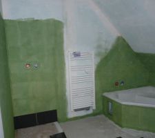 Préparation du support avant pose à la salle de bains