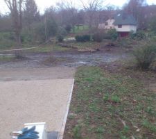 Le terrain après abattage du sapin et nettoyage