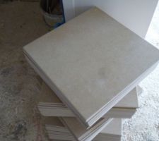 Le carrelage du séjour, entrée, du couloir du haut et des deux WC