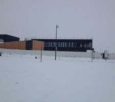 Le futur lycée sous la neige