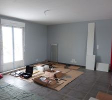 Vue sur le futur salon