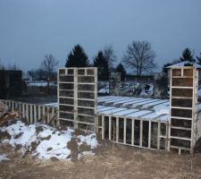 Mise en place des poutrelles et des hourdis