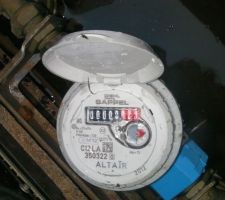 Ouverture du compteur d'eau au 13 janvier 2013.