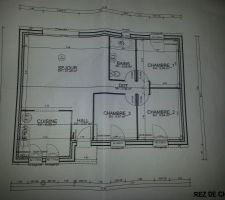 Plan de la maison, la baie vitrée sera replacée a environ 50 cm du mur interieur gauche